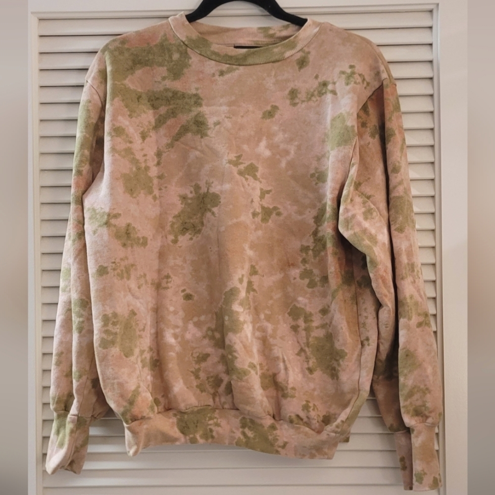AFRM - Pink & Green Tie-Dye Long-Sleeve Cozy Loungewear Top
